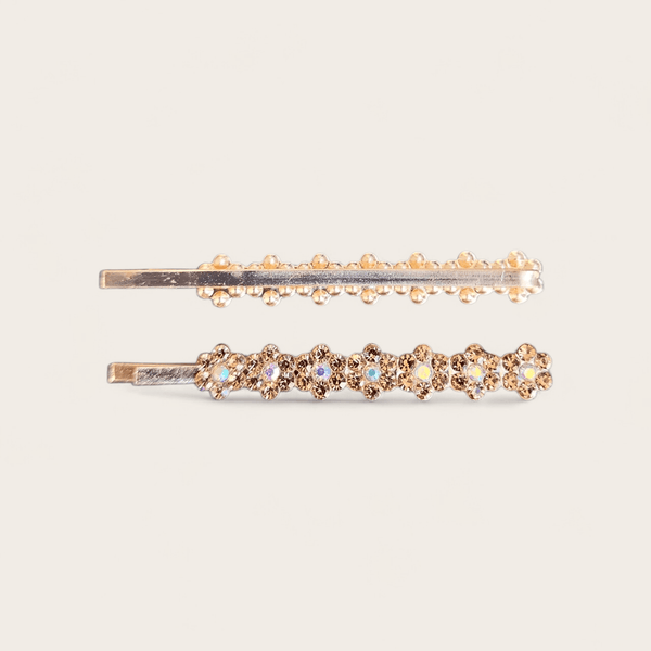 Rhinestone Hair Clips/ Slides (Set of 2)