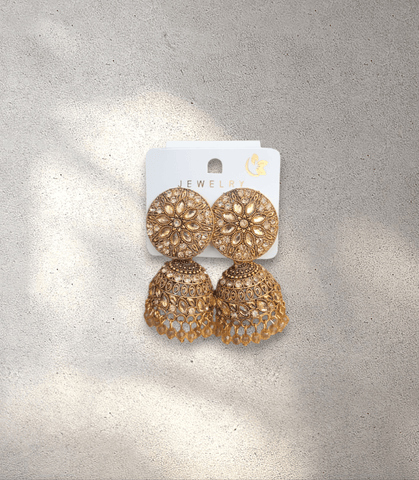 Gold and Bronze Jhumka (Earring) - Design 3