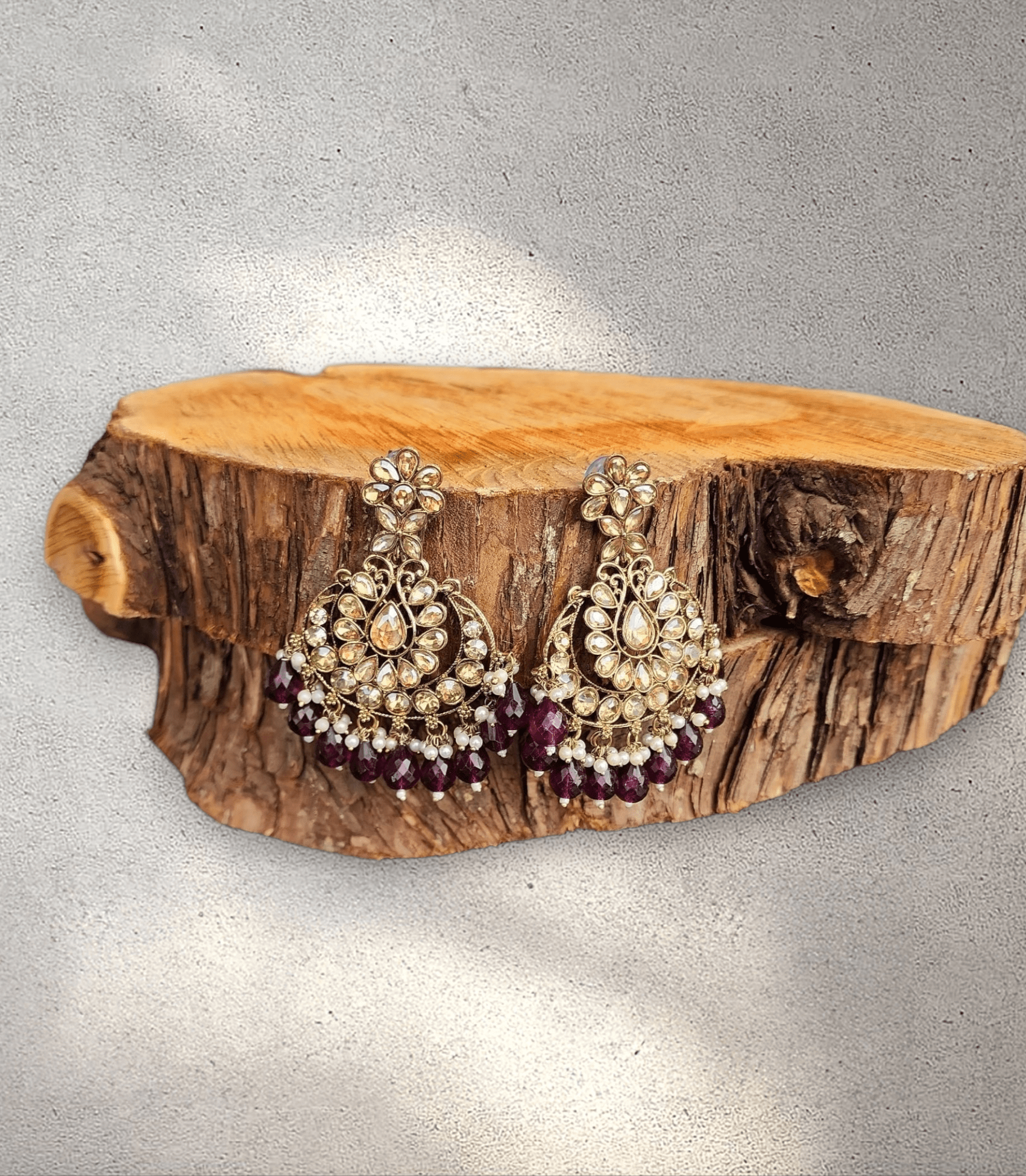 Grape Pearl Blossom Jhumka