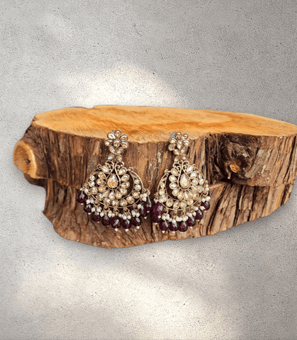 Grape Pearl Blossom Jhumka