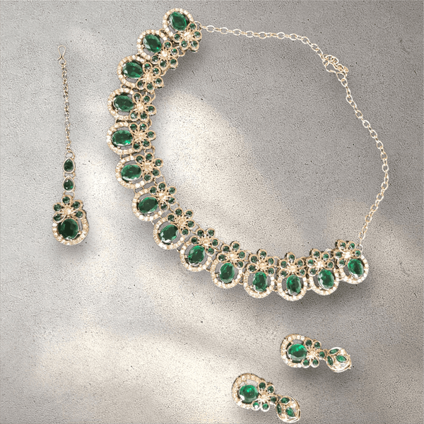 Green Necklace Jewellery Set