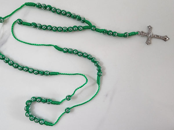 Green Rosary with Cross