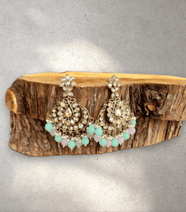 Green and Pink Pearl Blossom Jhumka