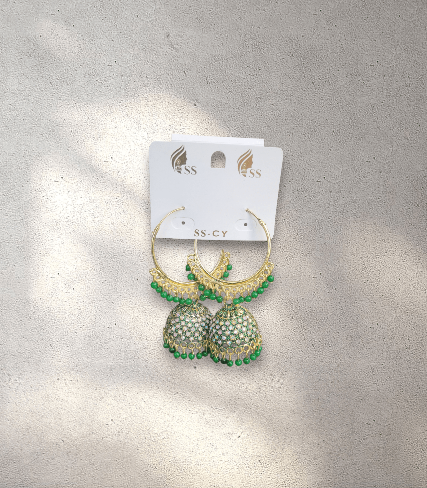 Green Hoop Jhumka