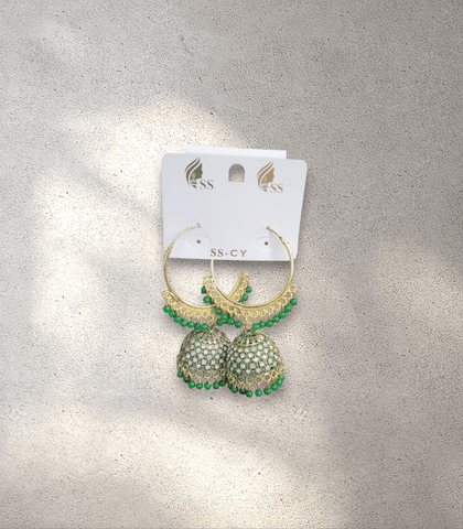 Green Hoop Jhumka
