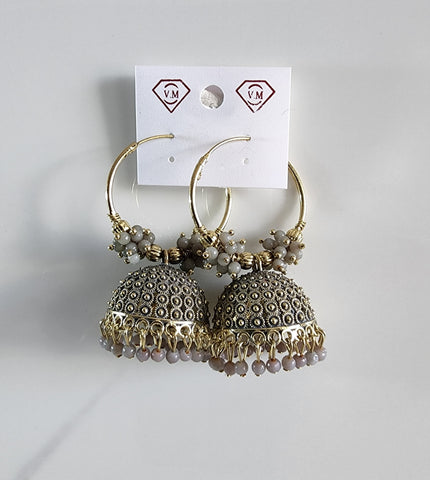 Grey and Gold Jhumka (Earring)