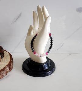 Healing Bracelet (Black Tourmaline, Rose Quartz, Lepidolite and Hematite)