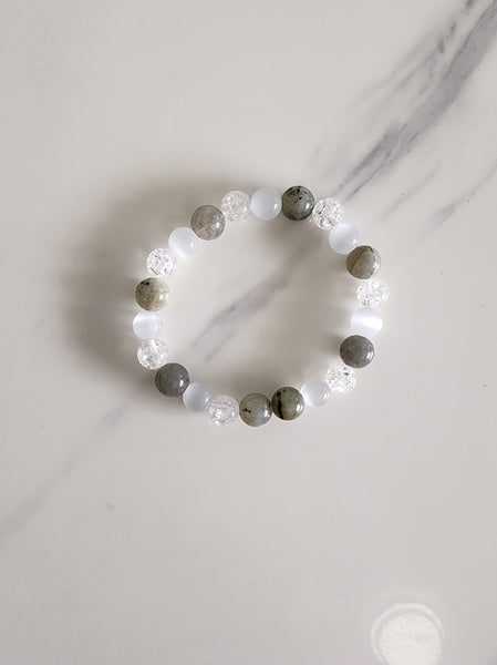 Healing, Energy Bracelet (Labradorite, Quartz, Selenite)