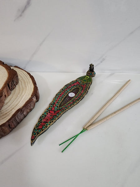 Mosaic Brass Incense Holder