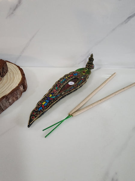 Mosaic Brass Incense Holder