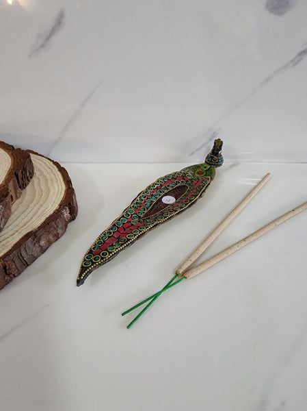 Mosaic Brass Incense Holder