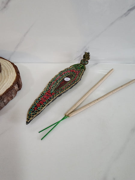 Mosaic Brass Incense Holder