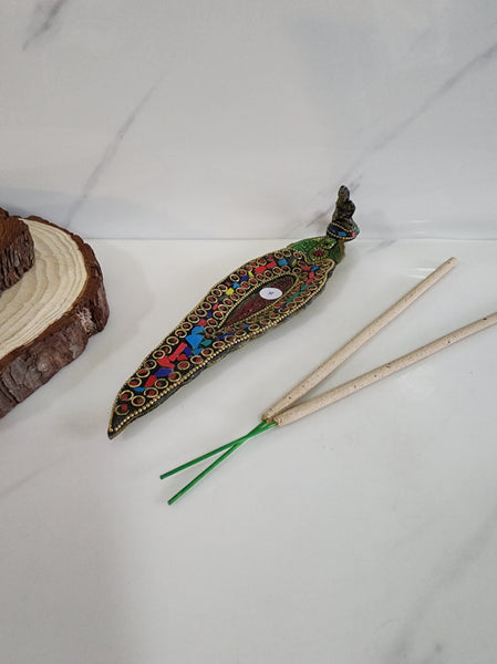 Mosaic Brass Incense Holder