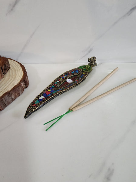 Mosaic Brass Incense Holder