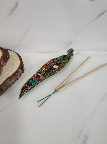 Mosaic Brass Incense Holder