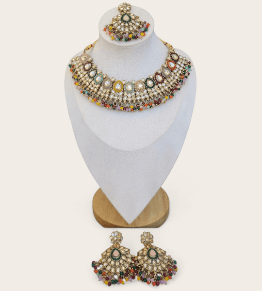 Multi-Colour Soft Choker Jewellery Set - Style 5