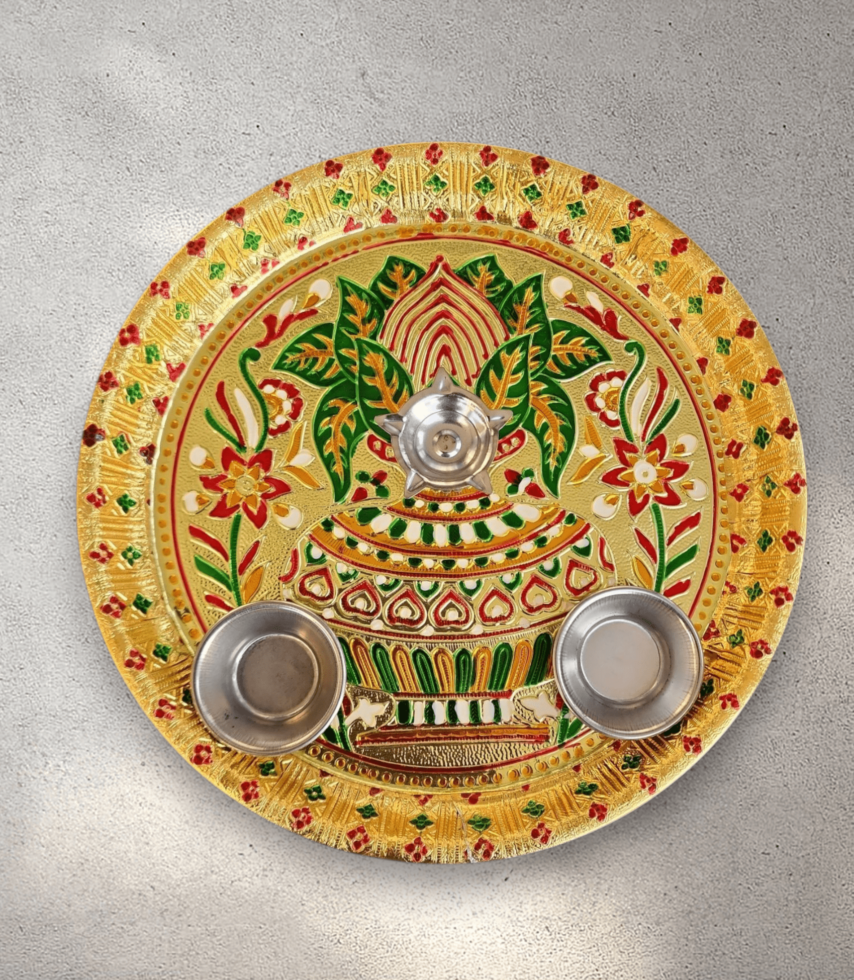 Kalsa Meena Stainless Steel Pooja Tray