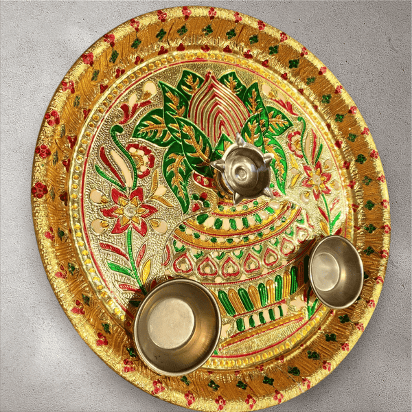 Kalsa Meena Stainless Steel Pooja Tray