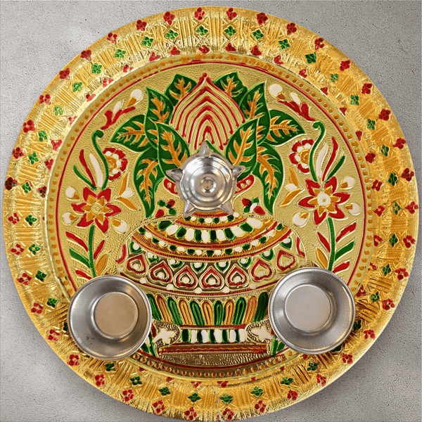 Kalsa Meena Stainless Steel Pooja Tray