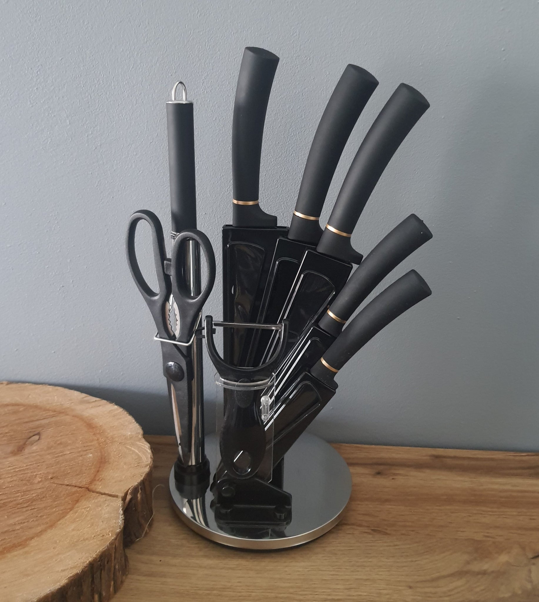 9 Piece Black Knife Set