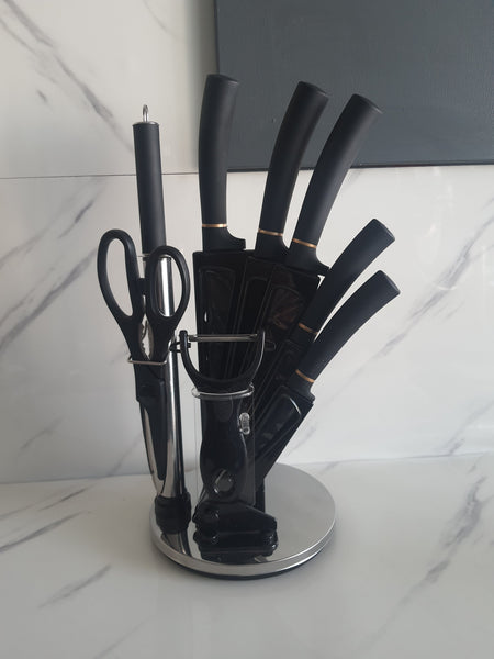 9 Piece Black Knife Set