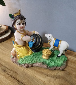 Baby Krishna and Cow Murthi