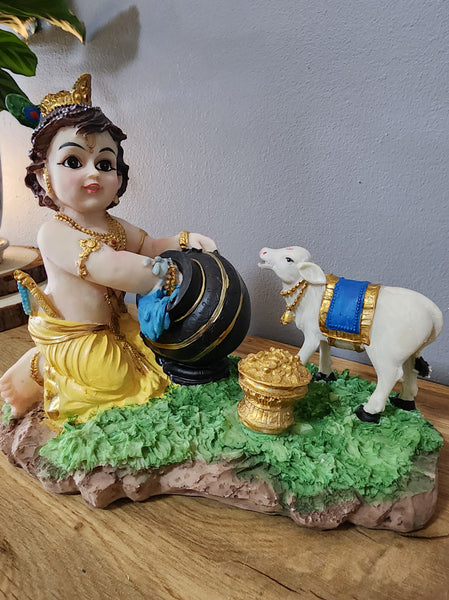 Baby Krishna and Cow Murthi