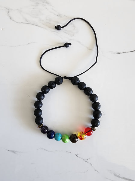 String Lavastone Chakra Bracelet