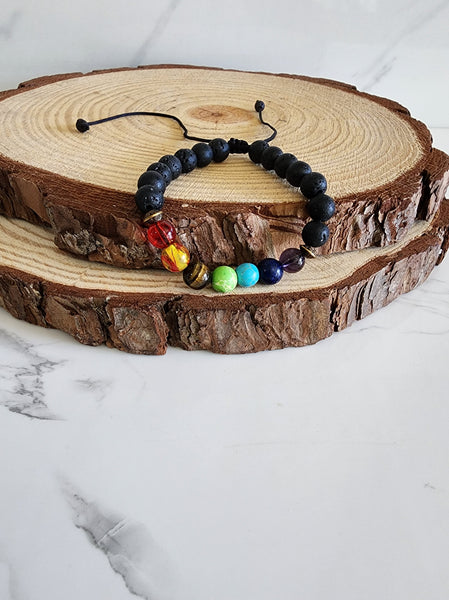String Lavastone Chakra Bracelet