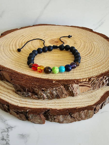 String Lavastone Chakra Bracelet