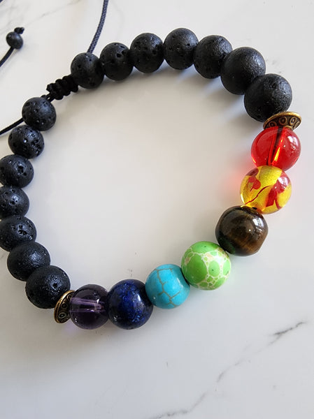 String Lavastone Chakra Bracelet