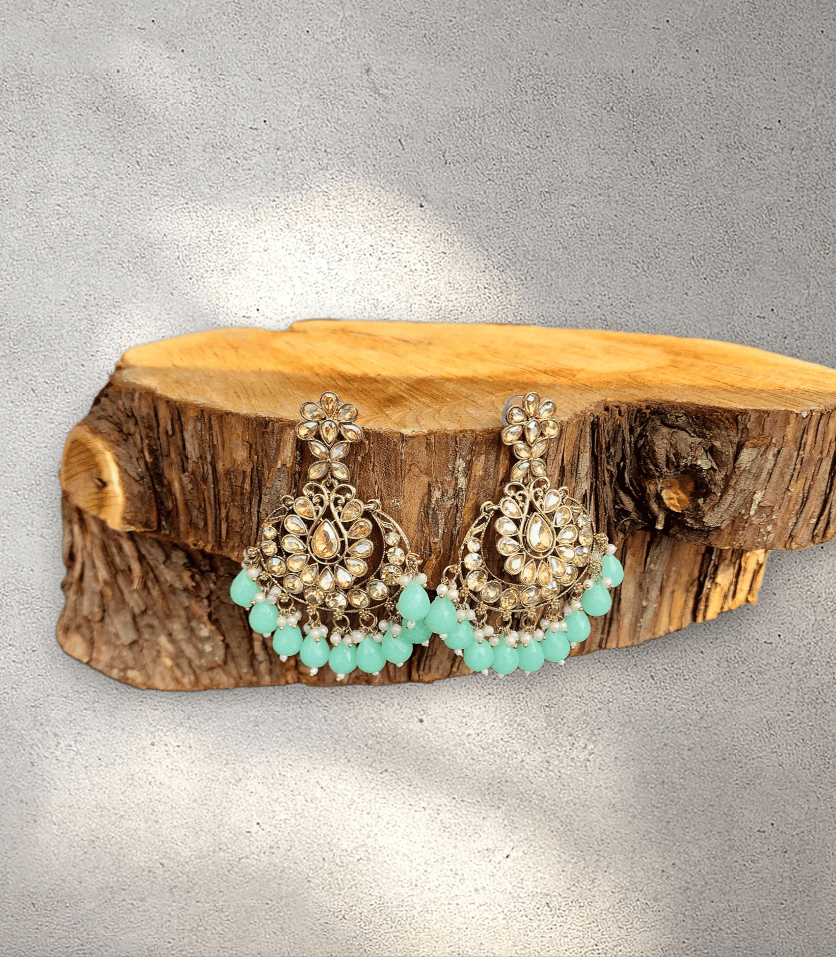 Light Green Pearl Blossom Jhumka