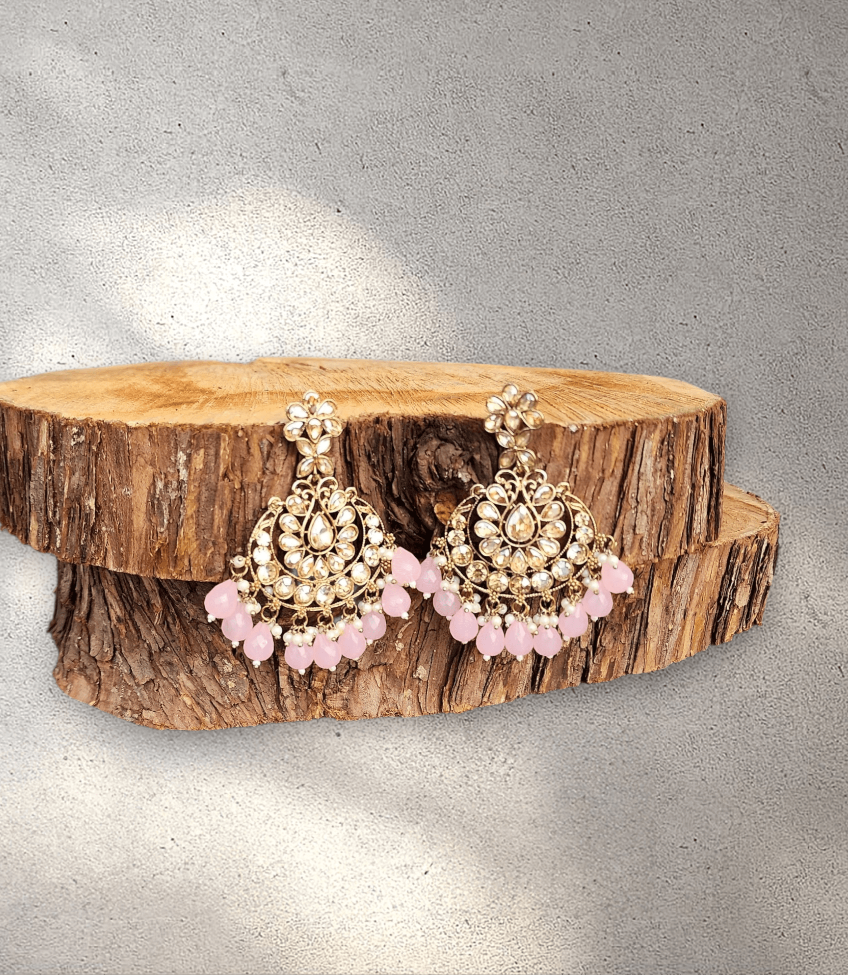 Light Pink Pearl Blossom Jhumka