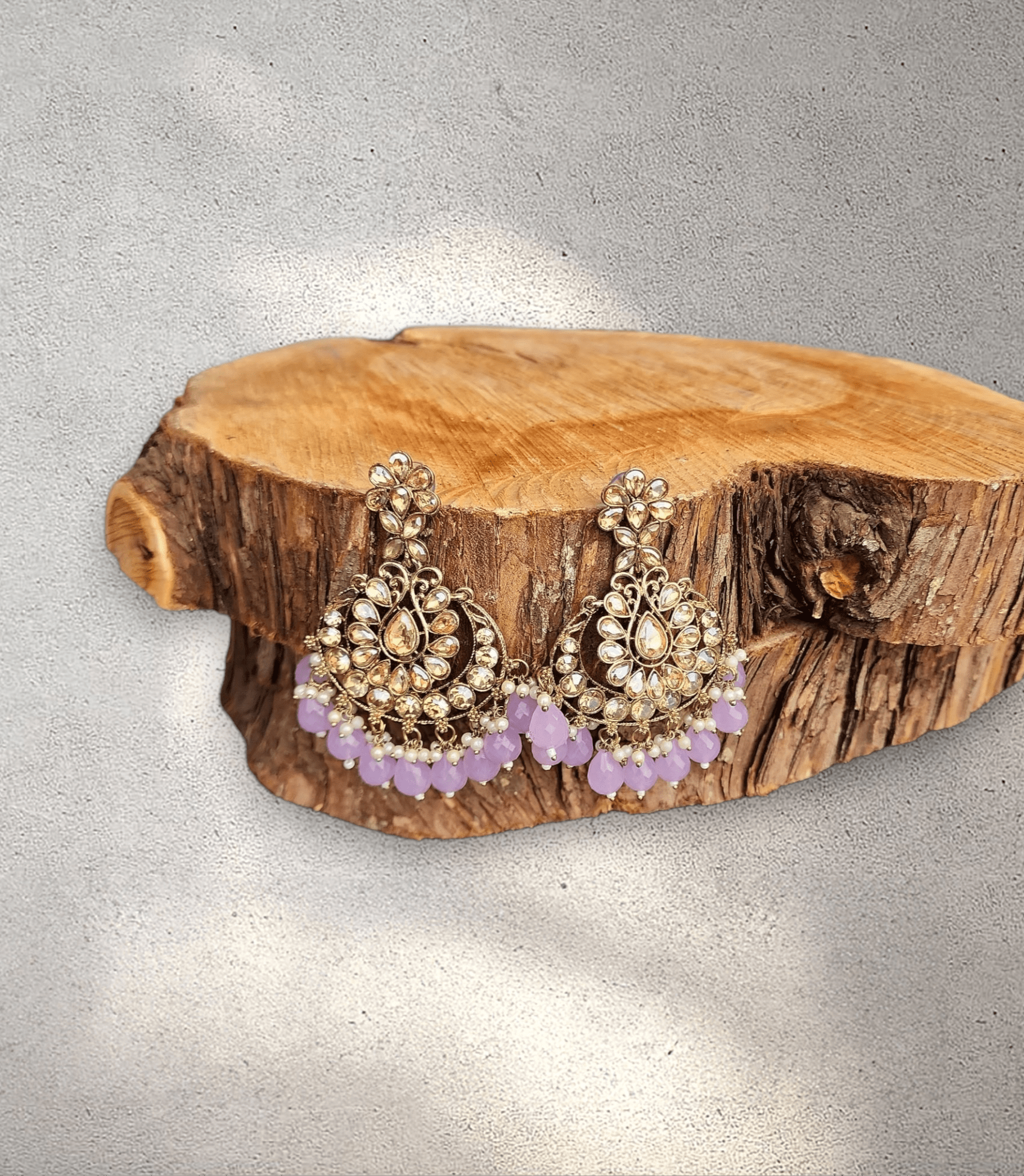 Light Purple Pearl Blossom Jhumka