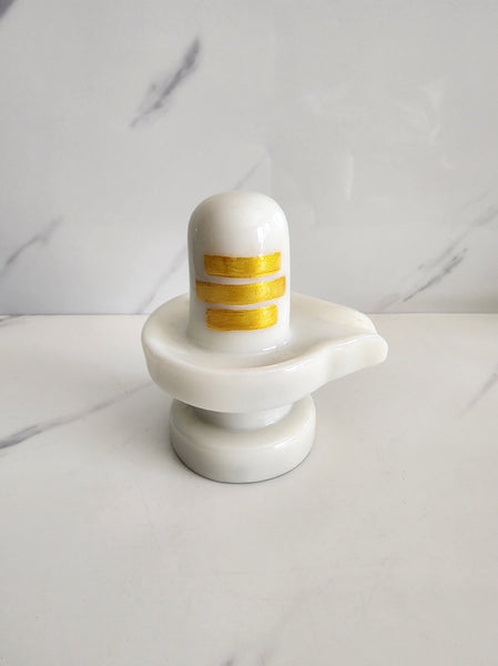 White and Gold Shiv LIngam