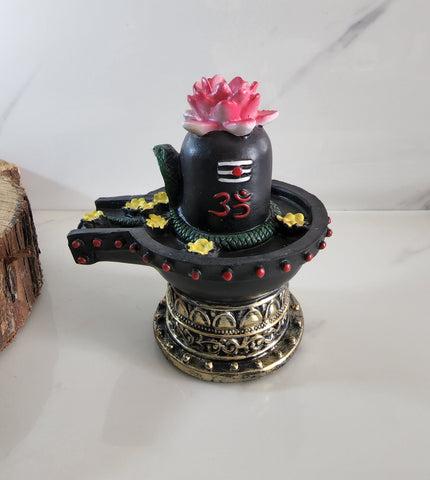 Shiv Lingam with Lotus and Snake