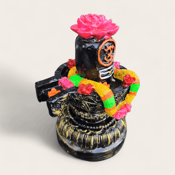 Shiv Lingam with Lotus and Garland