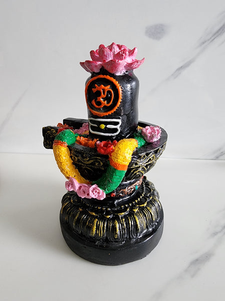 Shiv Lingam with Lotus and Garland