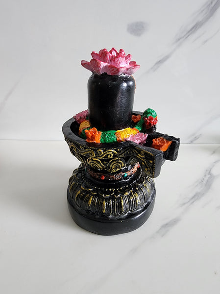 Shiv Lingam with Lotus and Garland