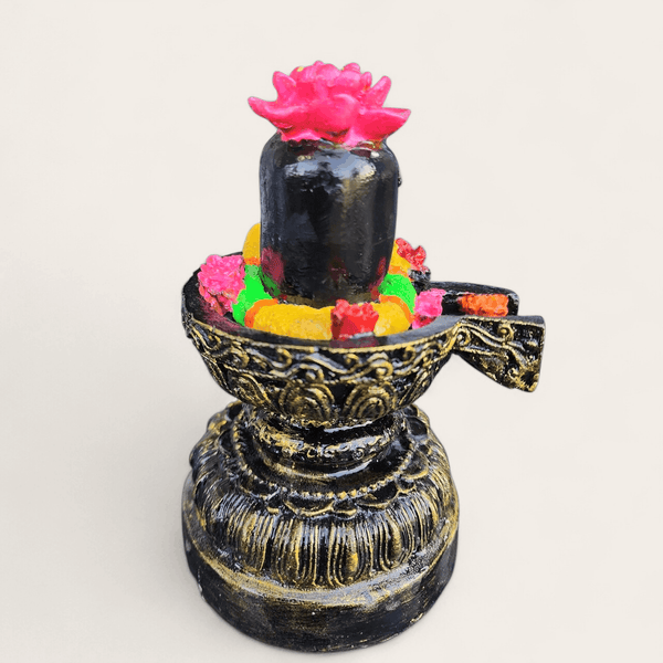 Shiv Lingam with Lotus and Garland