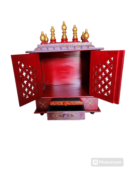 Red Wooden Prayer Mandhir