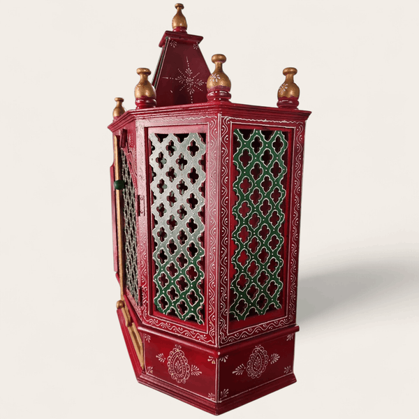 Red Wooden Prayer Mandhir