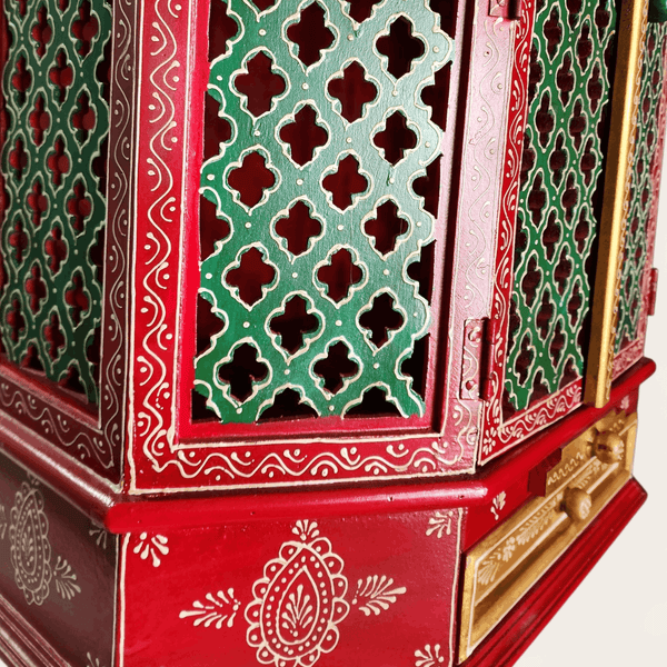 Red Wooden Prayer Mandhir