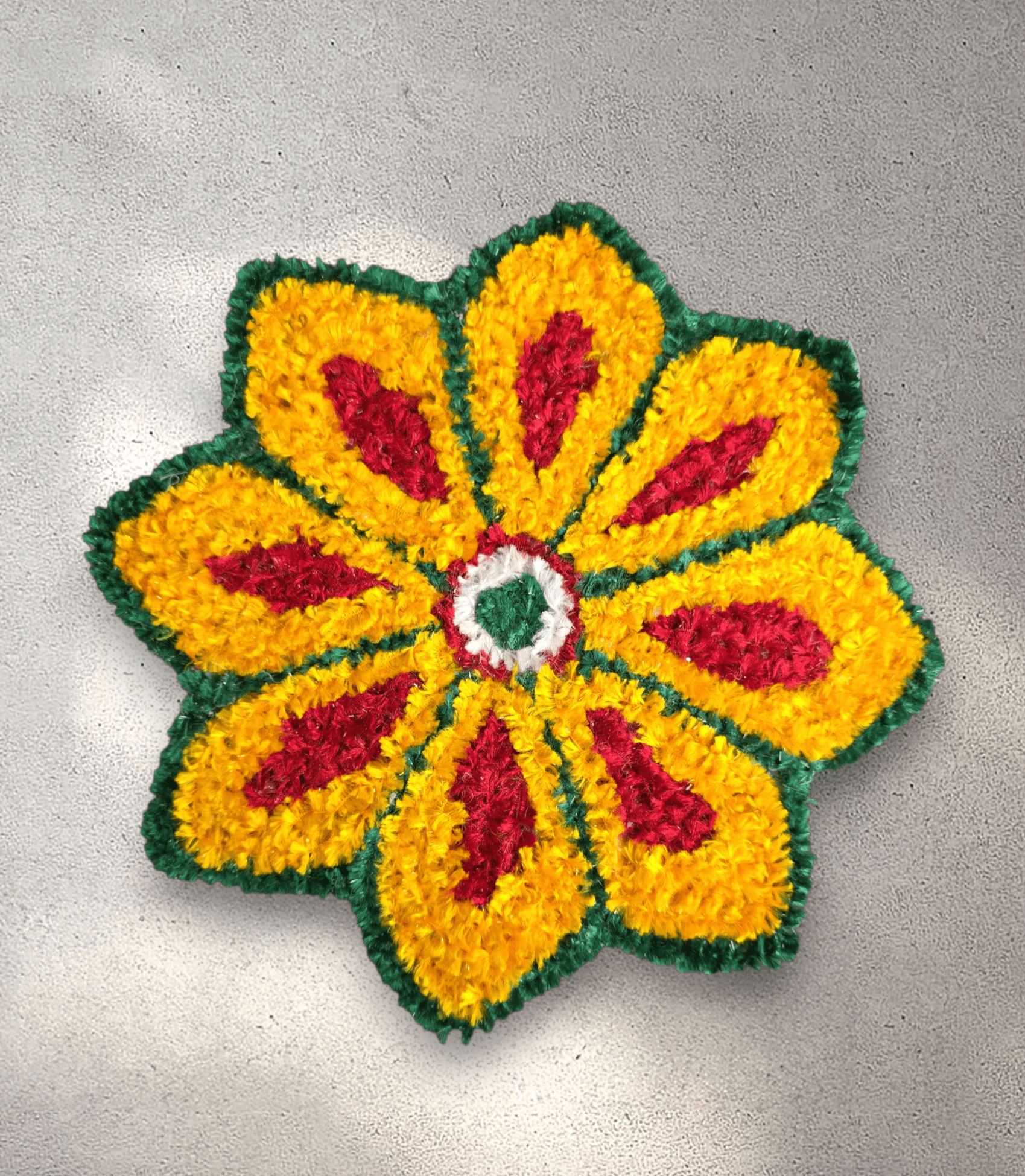 Marigold Material Rangoli Mat – The Guru's Hut