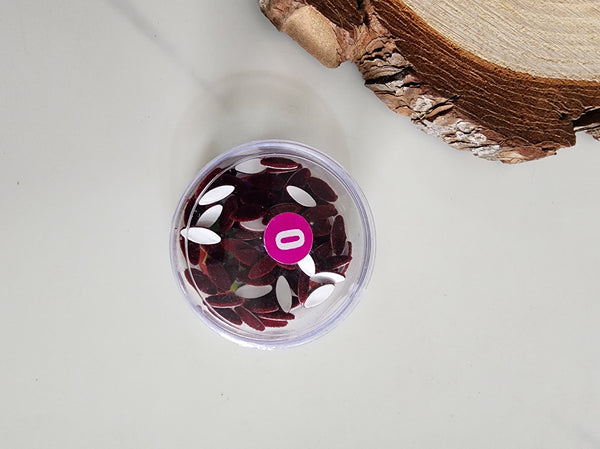 Oval Shaped Maroon Bindis (Dots) Size 0