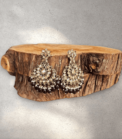 Maroon Pearl Blossom Jhumka