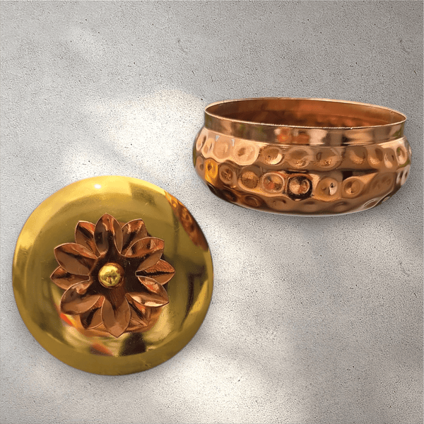 Metal Flower Dabba (Container)