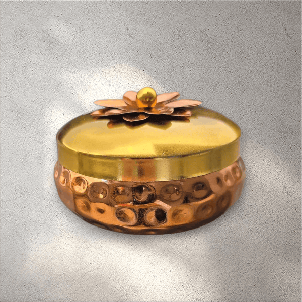 Metal Flower Dabba (Container)