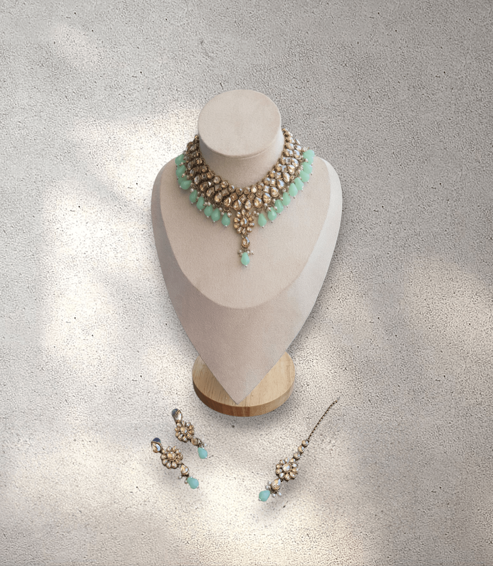 Mint Green Flower Soft Jewellery Set