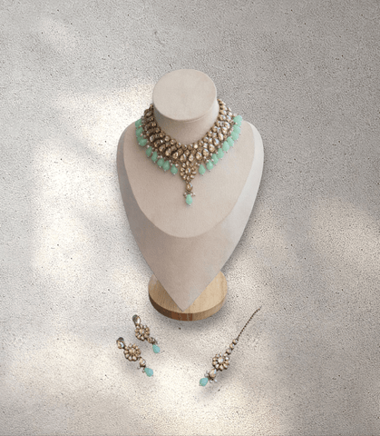 Mint Green Flower Soft Jewellery Set